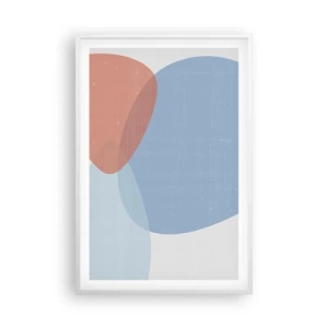 Affisch i vit ram - Pastellfärgade relationer - 61x91 cm