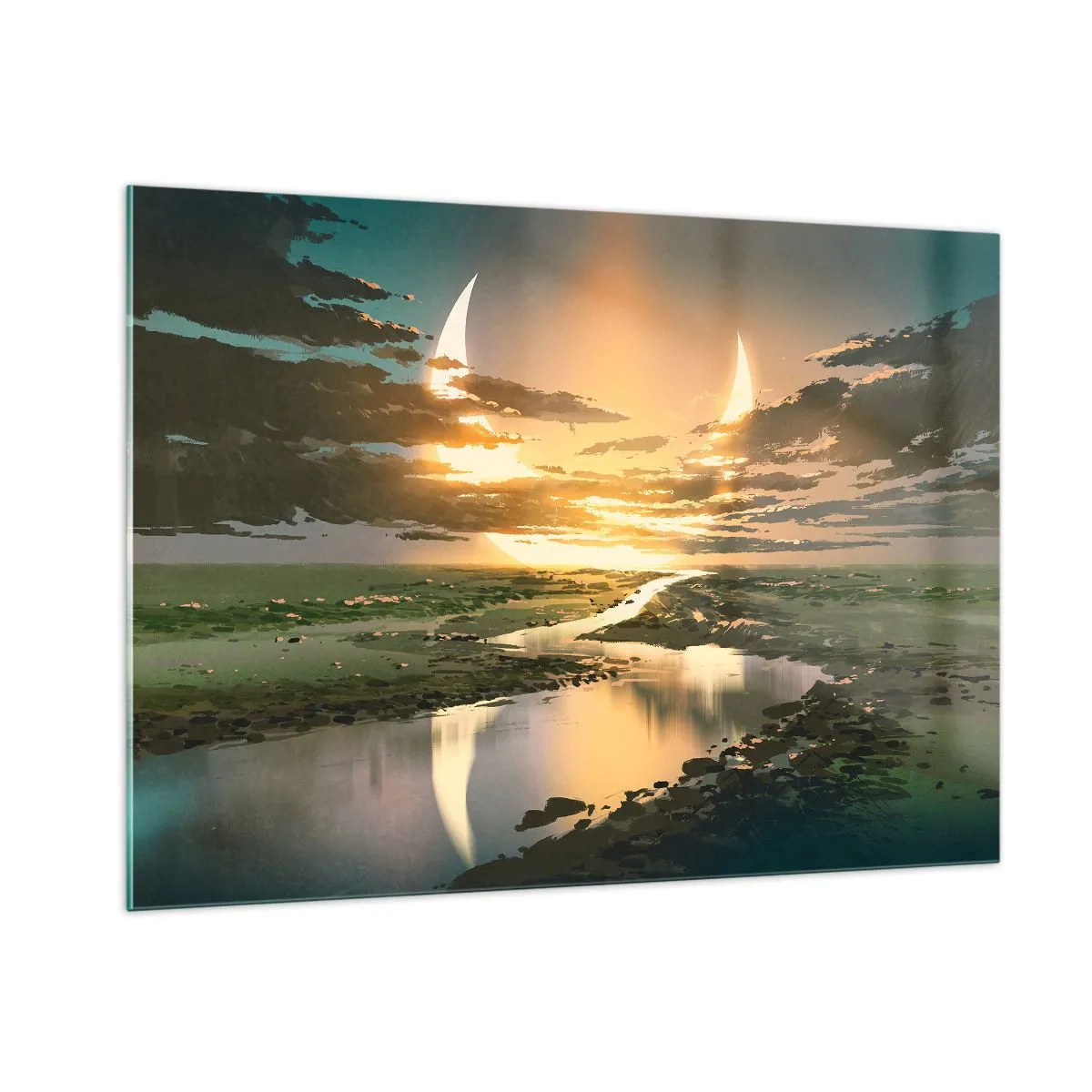 Glastavla - Bild på glas - Någonstans i en avlägsen galax - 100x70 cm