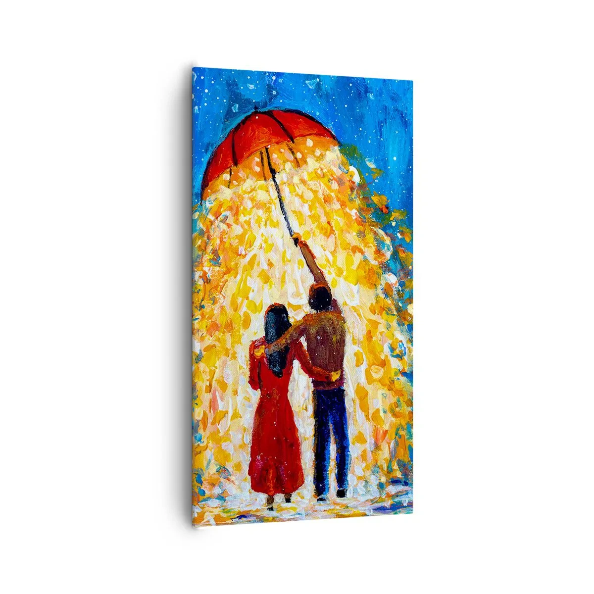 Canvastavla - Bild på duk - Magi på en regnig kväll? - 65x120 cm