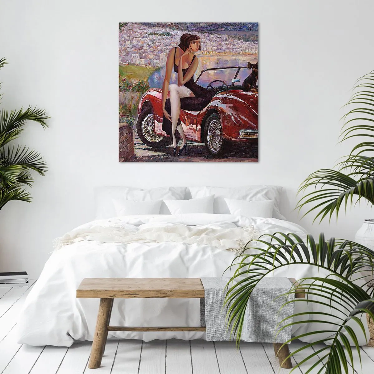 Canvastavla - Bild på duk - Sommar? Endast på Rivieran - 40x40 cm