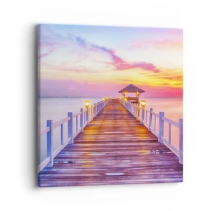 Canvastavla - Bild på duk - Kvällens lila-guld tystnad - 40x40 cm