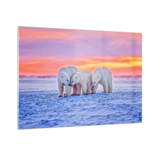 Glastavla - Bild på glas - Det räcker med familjevärme - 100x70 cm