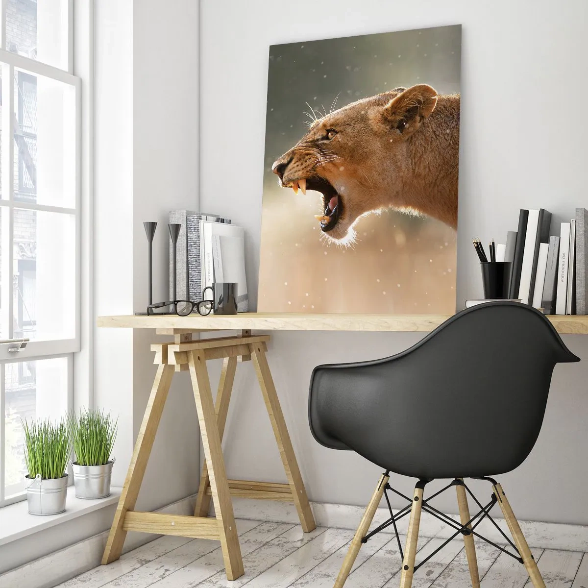 Glastavla - Bild på glas - Försök att inte lyssna - 70x100 cm