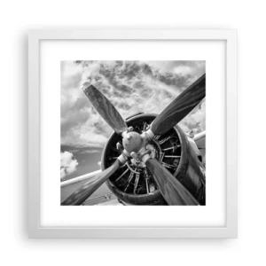 Affisch i vit ram - Luftrummets härskare - 30x30 cm