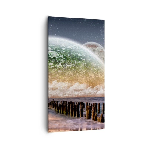 Canvastavla - Bild på duk - Och världen uppstod ur vatten - 55x100 cm