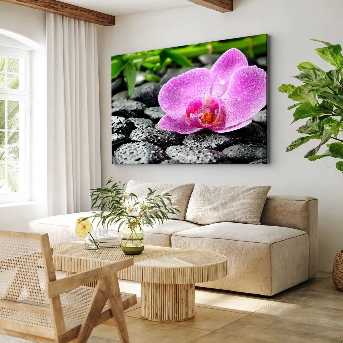 Canvastavla - Bild på duk - Som öppet hjärta - 70x50 cm