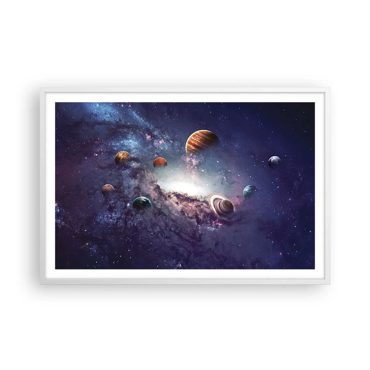 Affisch i vit ram - Sol- och danssystem - 91x61 cm