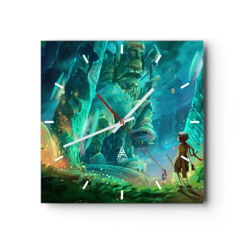 Väggklocka - Klocka på glas - Från den stora sagoboken - 30x30 cm