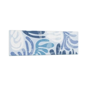 Glastavla - Bild på glas - Blåa ormbunkar - 160x50 cm