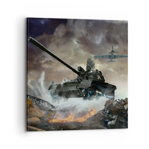 Canvastavla - Bild på duk - Slaget är hemskt och vackert - 70x70 cm
