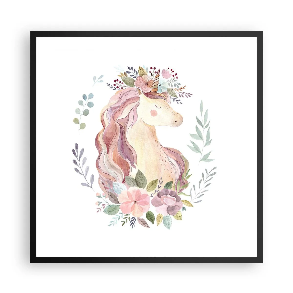 Affisch i svart ram - En inbjudan till sagornas värld - 60x60 cm