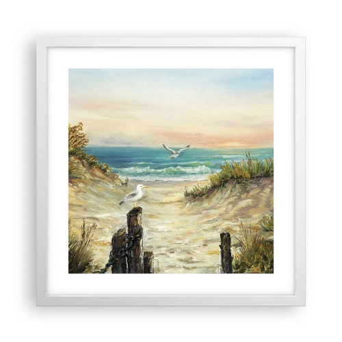 Affisch i vit ram - Vindstilla - 40x40 cm