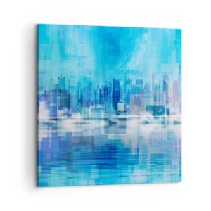 Canvastavla - Bild på duk - Försänkta i blått - 60x60 cm