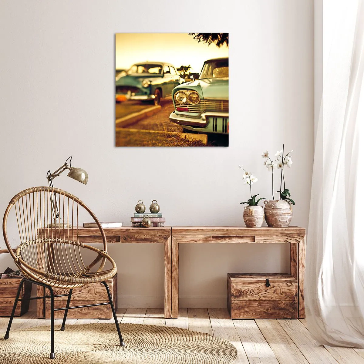 Canvastavla - Bild på duk - Vi väntar och ser - 50x50 cm