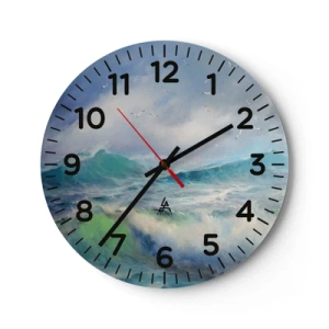 Väggklocka - Klocka på glas - "Orkanen vrålade med triumf…' - 30x30 cm