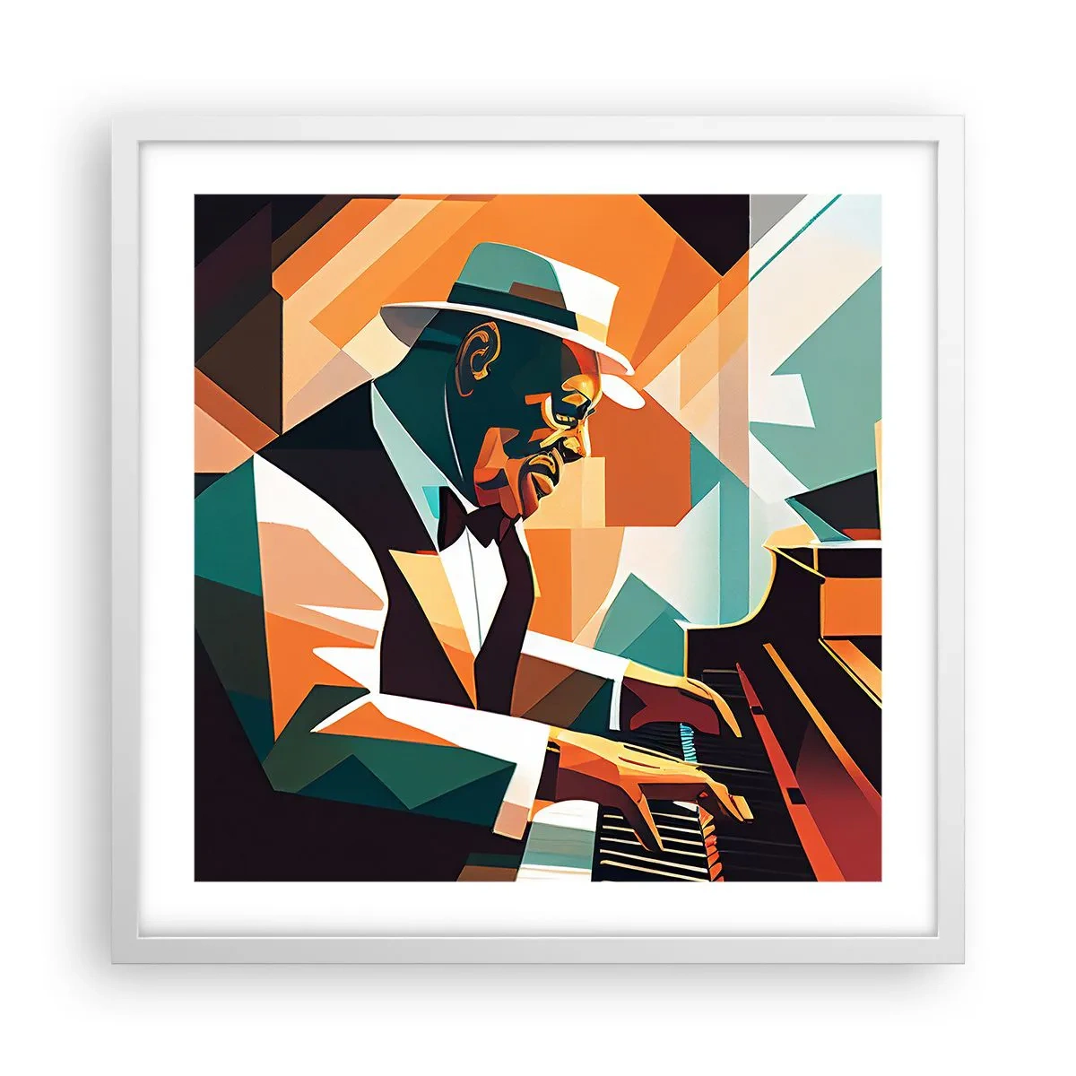 Affisch i vit ram - Allt som är jazz - 50x50 cm