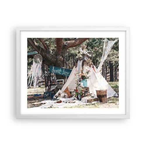 Affisch i vit ram - Make love… - 50x40 cm