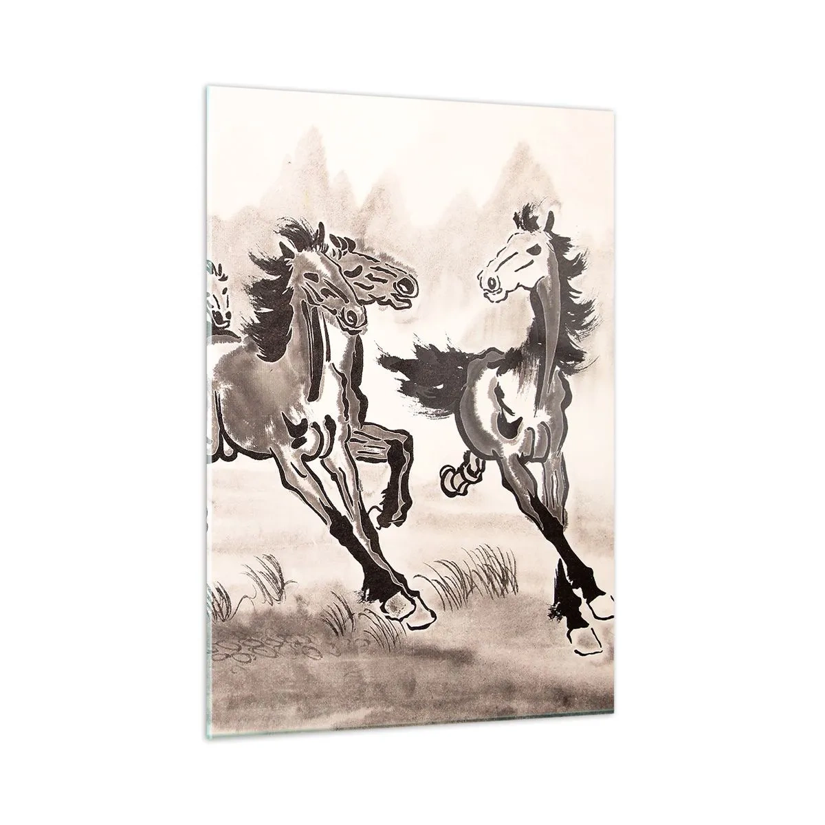Glastavla - Bild på glas - Glad galopp - 50x70 cm