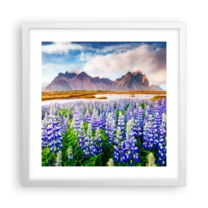 Affisch i vit ram - Styrka och stränghet bredvid mildhet - 40x40 cm