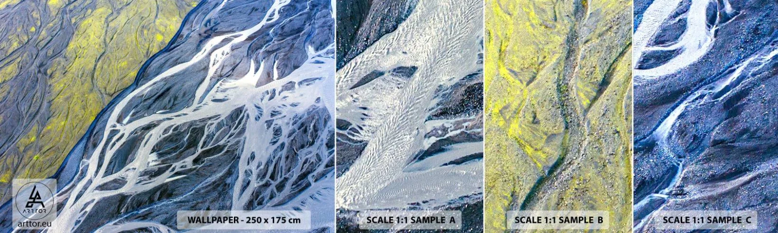 Fototapet Prov Standard Eco - Naturens grottmålningar - Abstraktion, Bit, glaciär - 100x30 cm