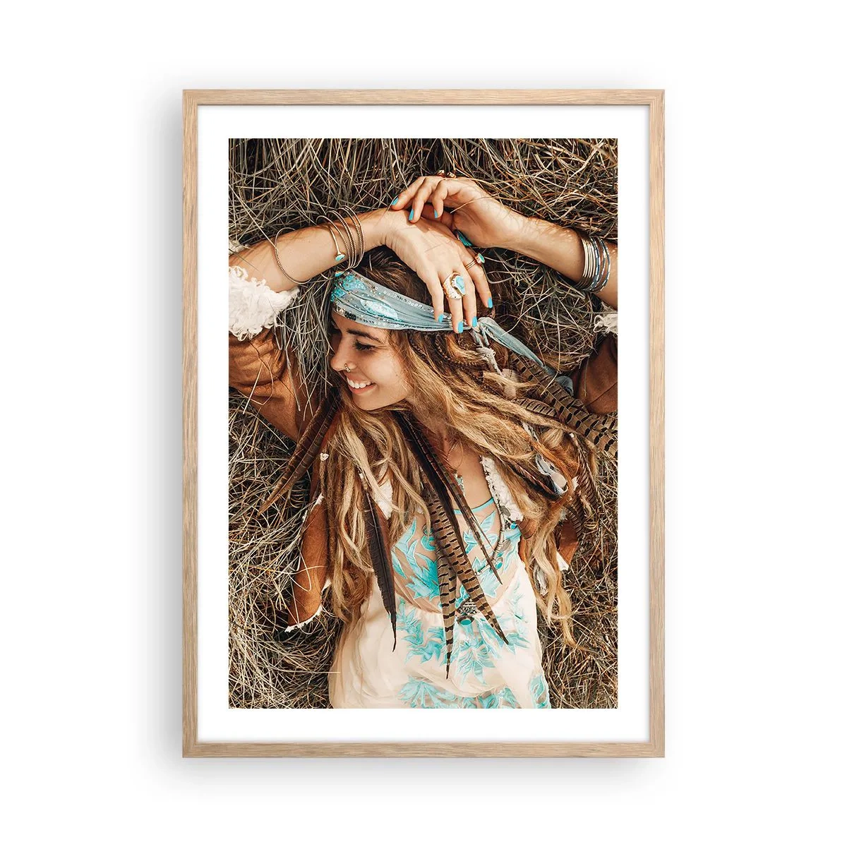 Affisch i ram av ljusek - På väg till kärlekens sommar - 50x70 cm