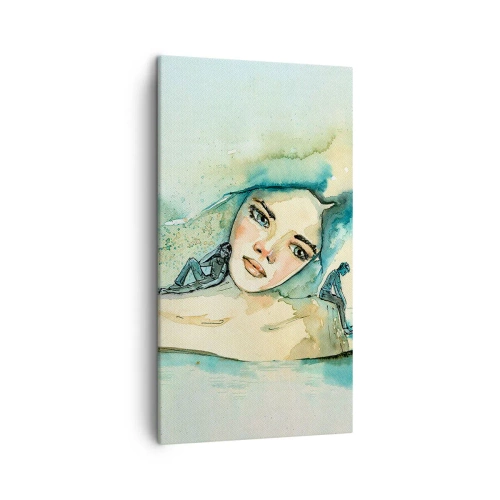 Canvastavla - Bild på duk - Am I blue? - 45x80 cm