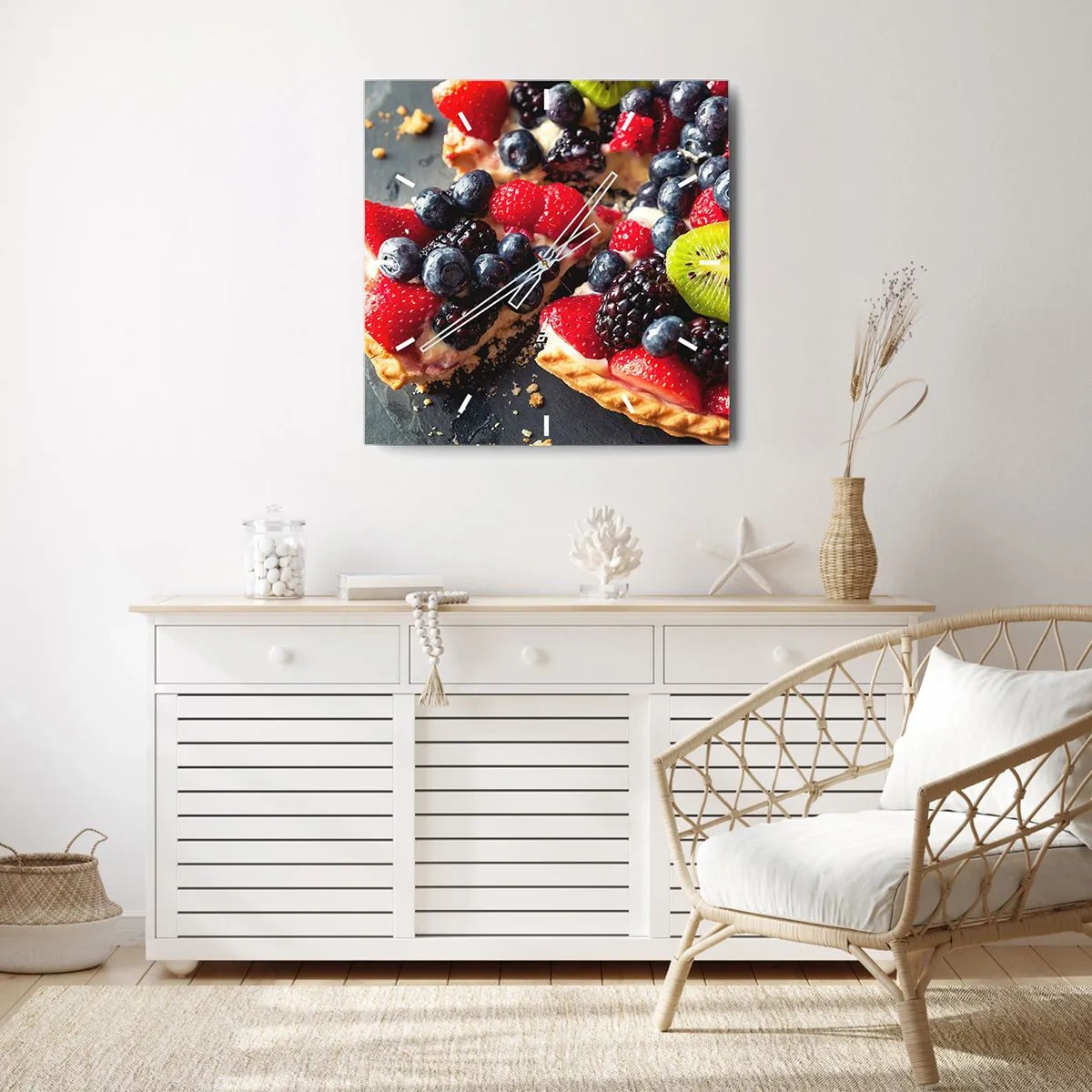 Väggklocka - Klocka på glas - Dolce vita! - 30x30 cm