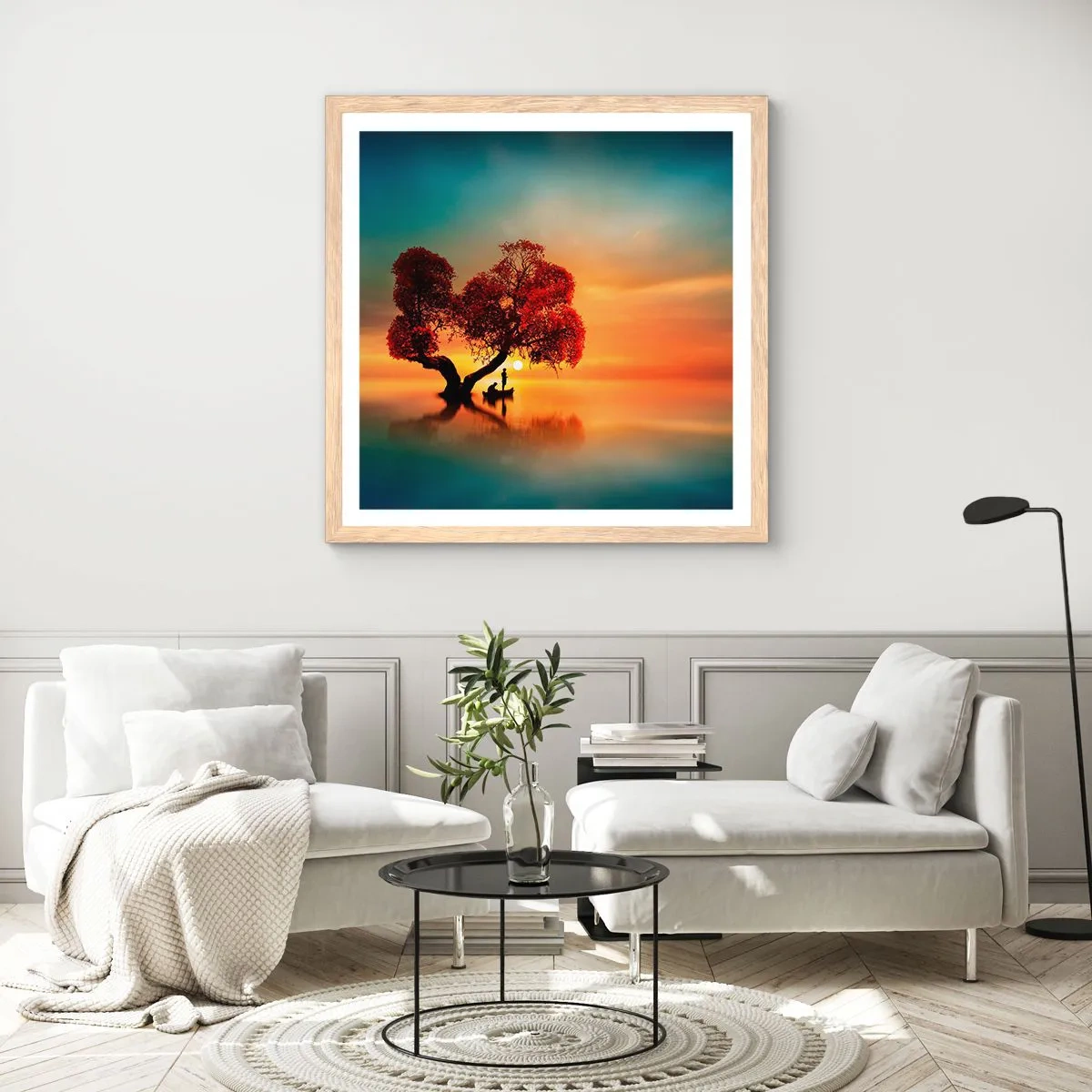 Affisch i ram av ljusek - Avlägsen tystnad - 30x30 cm