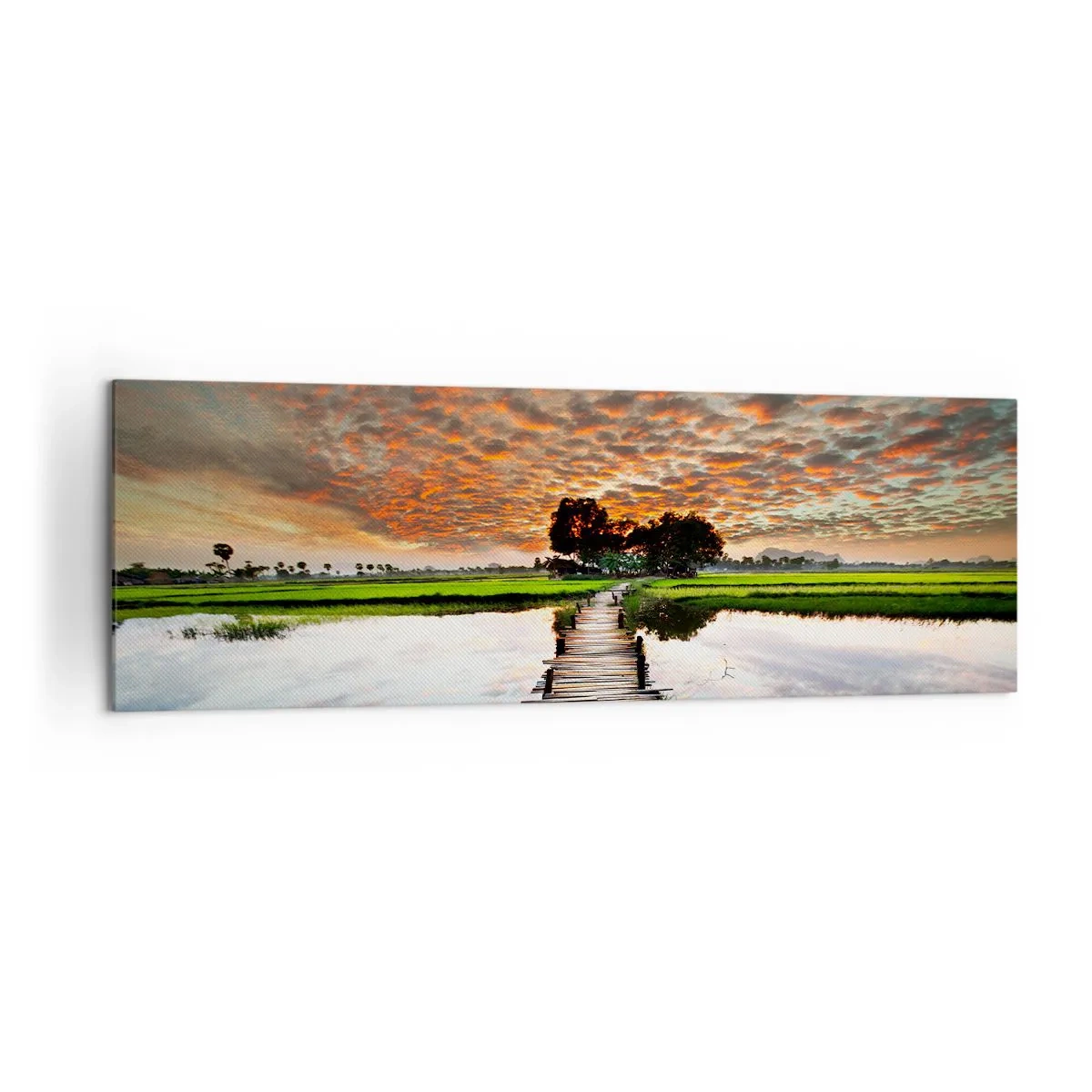 Canvastavla - Bild på duk - Fäll ut armarna - andas  - 160x50 cm
