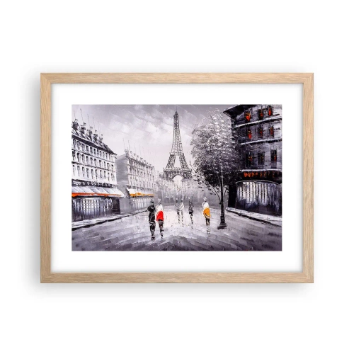 Affisch i ram av ljusek - Promenad i Paris - 40x30 cm