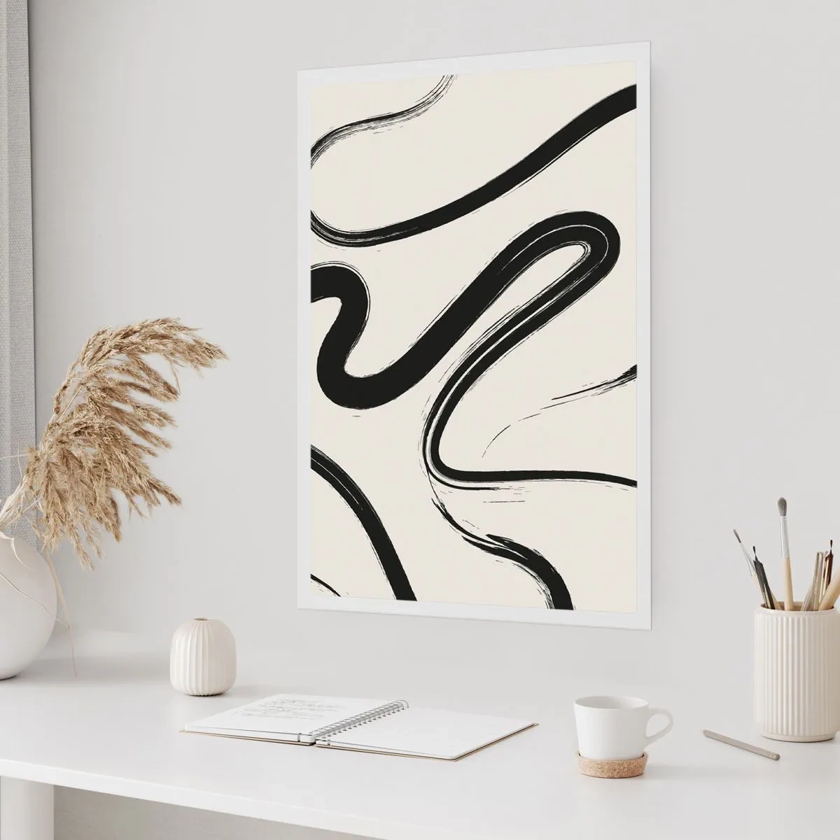 Affisch - Svart och vit elegans - 30x40 cm