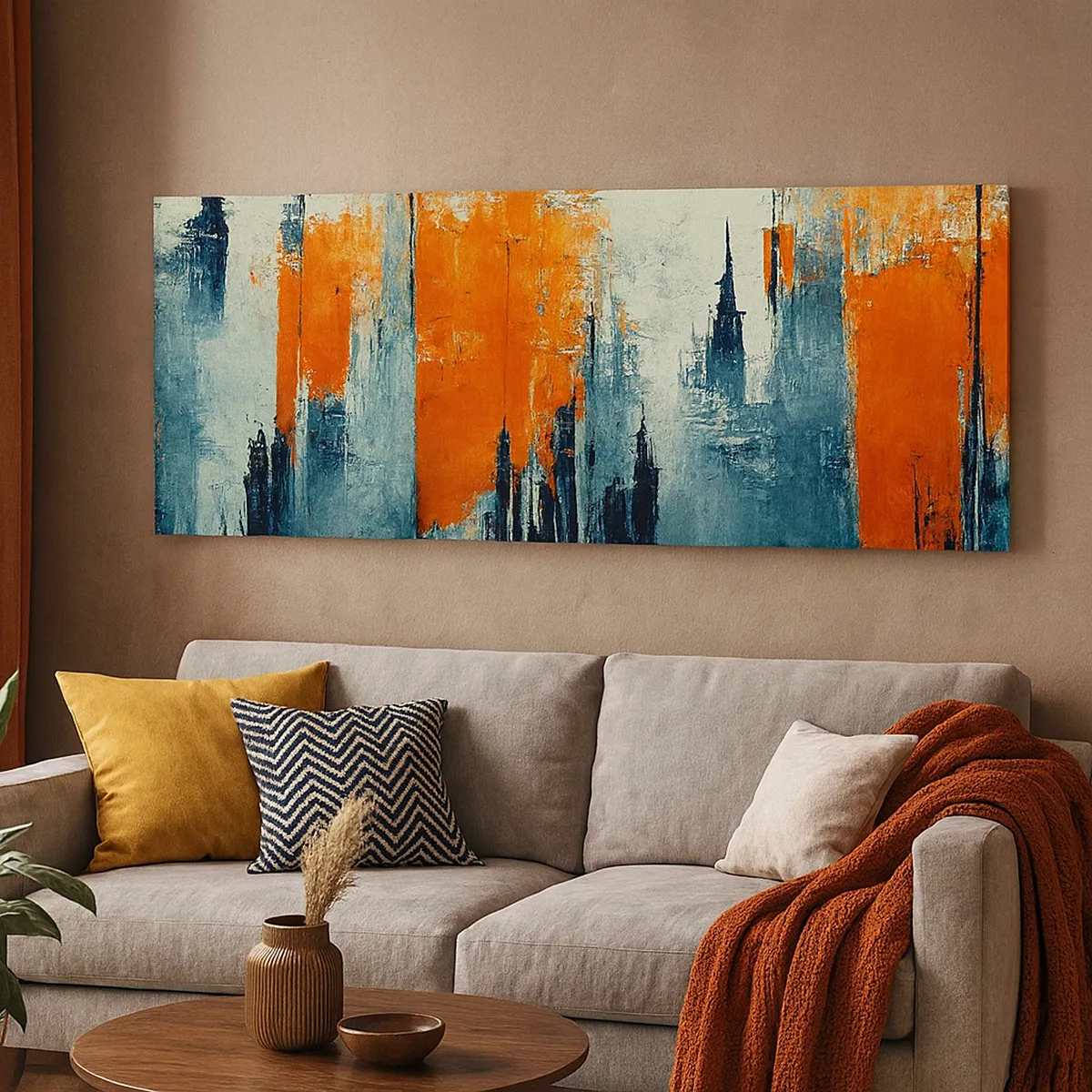 Canvastavla - Bild på duk - Modernt landskap - 30x30 cm