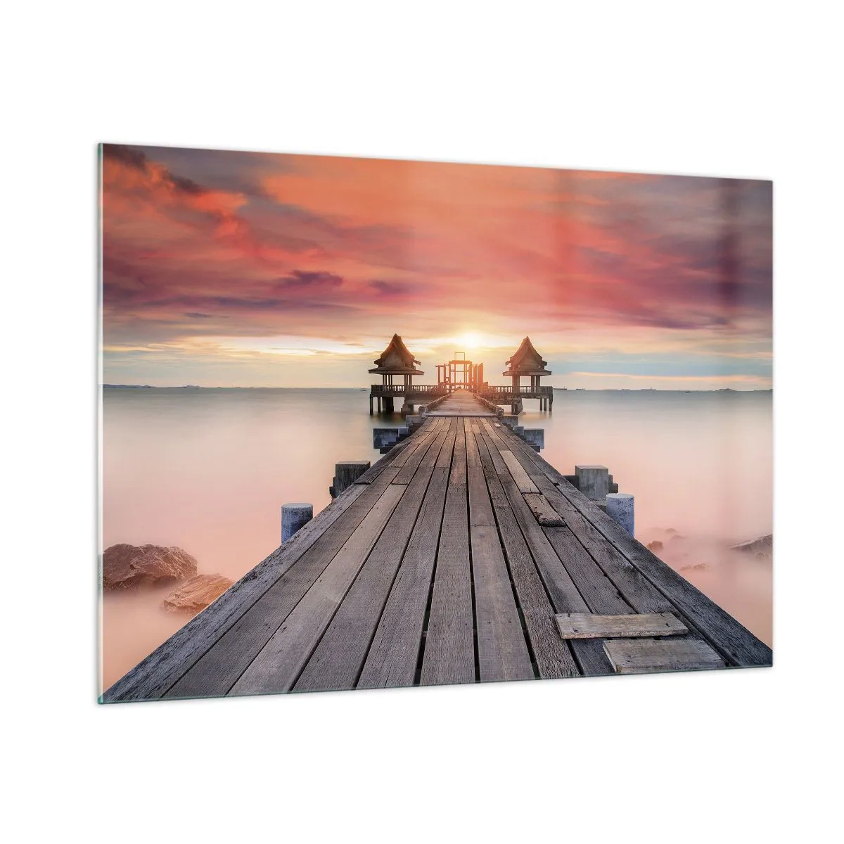 Glastavla - Bild på glas - Skymning i öst - 100x70 cm