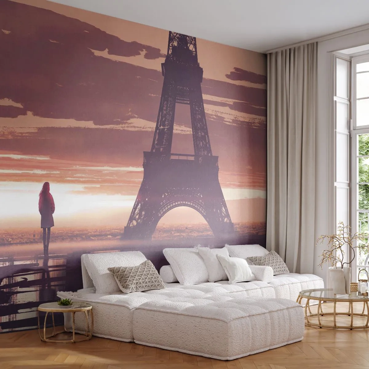 Fototapet Premium Canvas - Bara de två - Stad, Eiffeltornet, Paris - 250x175 cm