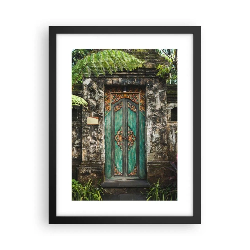 Affisch i svart ram - Dörren till exotiska världen - 30x40 cm