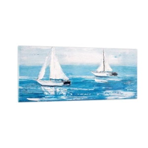 Glastavla - Bild på glas - Med en vän vid din sida - 100x40 cm