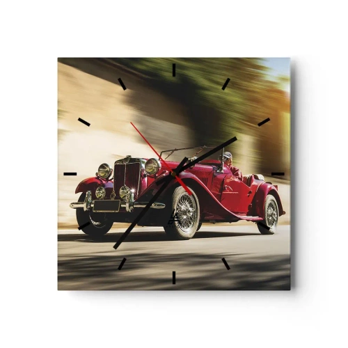 Väggklocka - Klocka på glas - Vackrare än Nike från Samothrakis - 30x30 cm