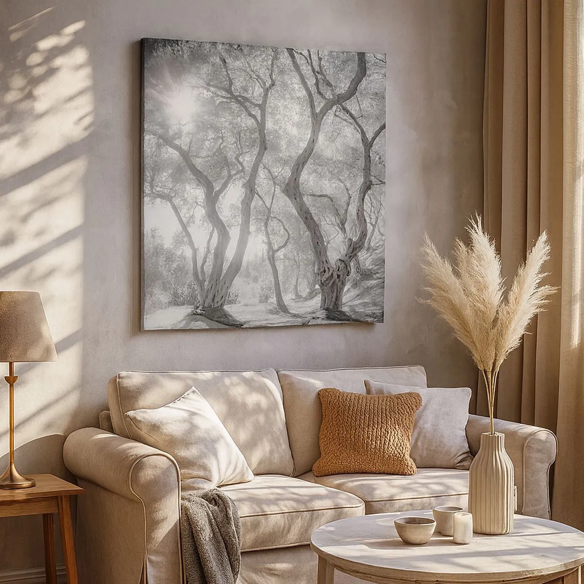 Canvastavla - Bild på duk - I en olivlund - 30x30 cm