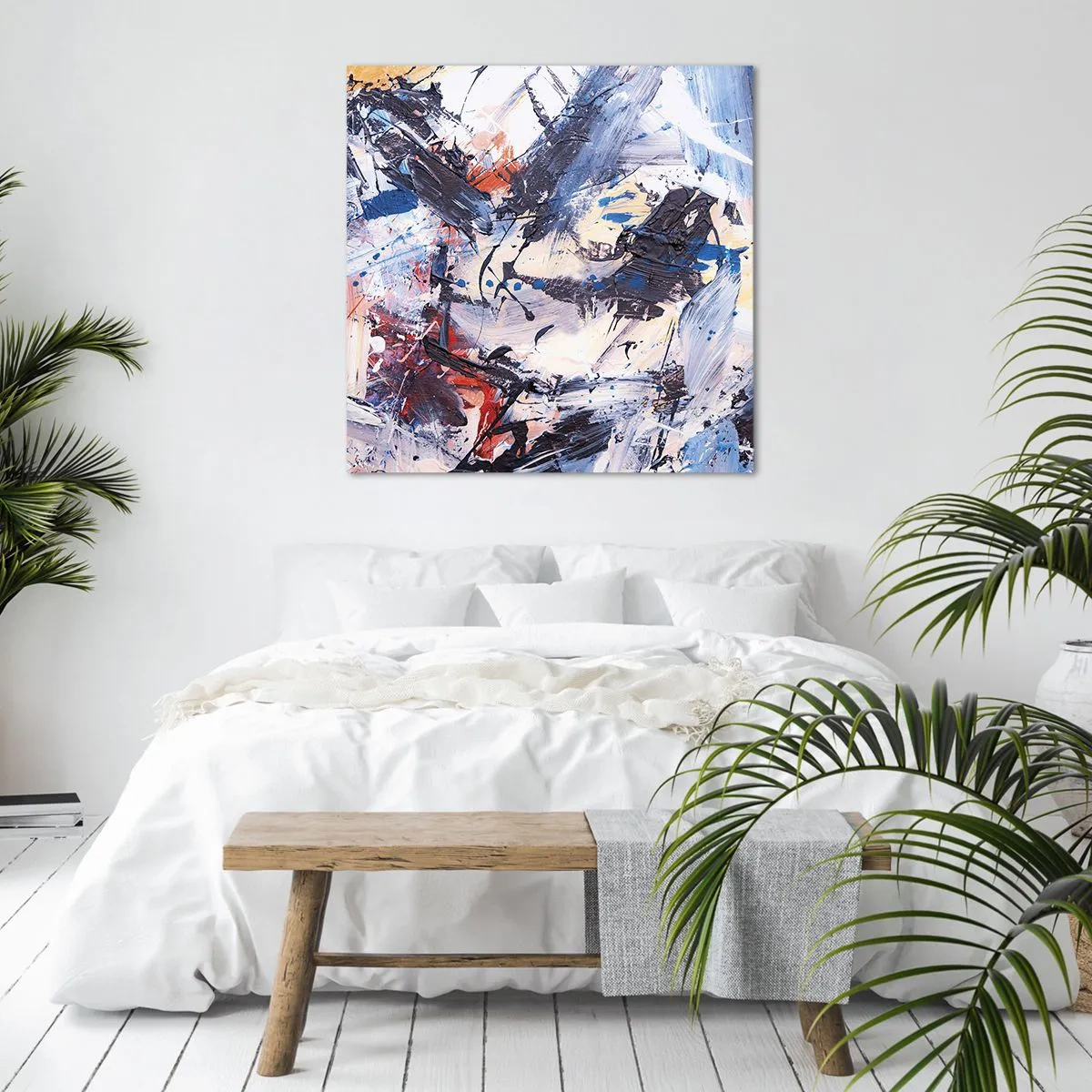 Canvastavla - Bild på duk - Abstraktionen galna dans - 30x30 cm
