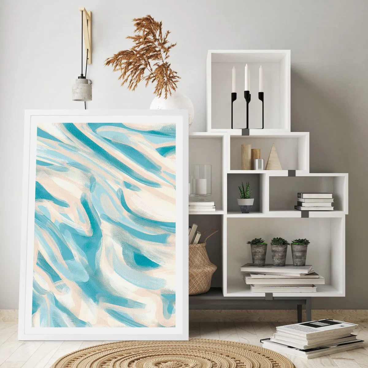 Affisch i vit ram - Vårvindar - 40x50 cm