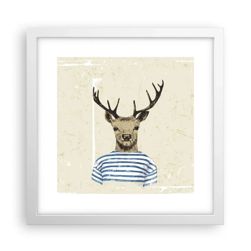 Affisch i vit ram - Ty jag gillar randiga tröjor! - 30x30 cm