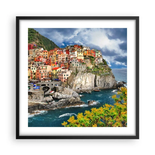 Affisch i svart ram - I bergets famn - 50x50 cm