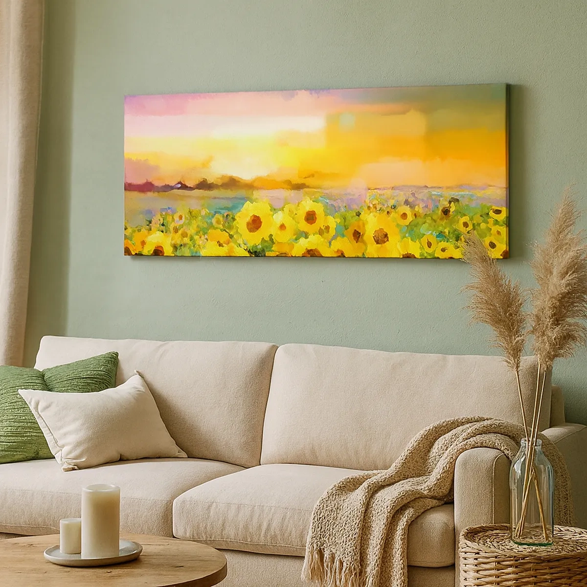 Canvastavla - Bild på duk - Själva solen gick ner på jorden - 30x30 cm