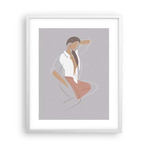 Affisch i vit ram - Charmens kontur - 40x50 cm