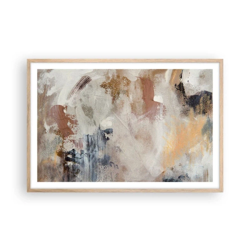 Affisch i ram av ljusek - Dimmig abstraktion - 91x61 cm
