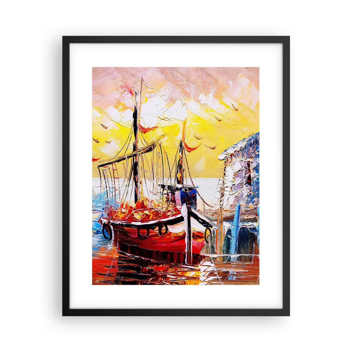 Affisch i svart ram - Lycklig återresa - 40x50 cm