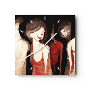 Väggklocka - Klocka på glas - Madonnor av mörker - 40x40 cm