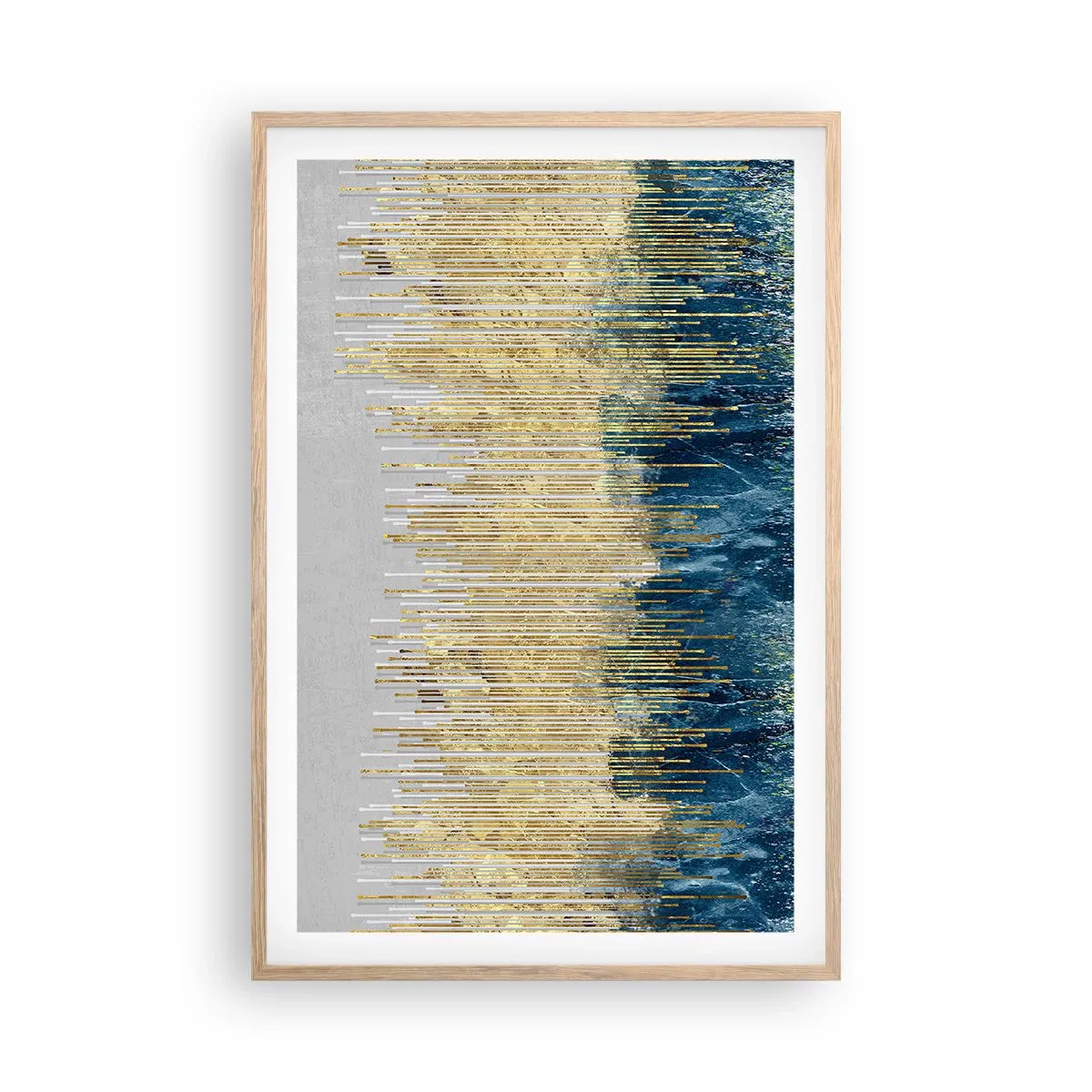 Affisch i ram av ljusek - Förgylld gräns - 61x91 cm