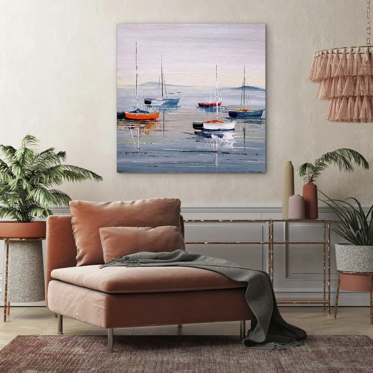 Canvastavla - Bild på duk - En välförtjänt vila - 50x50 cm