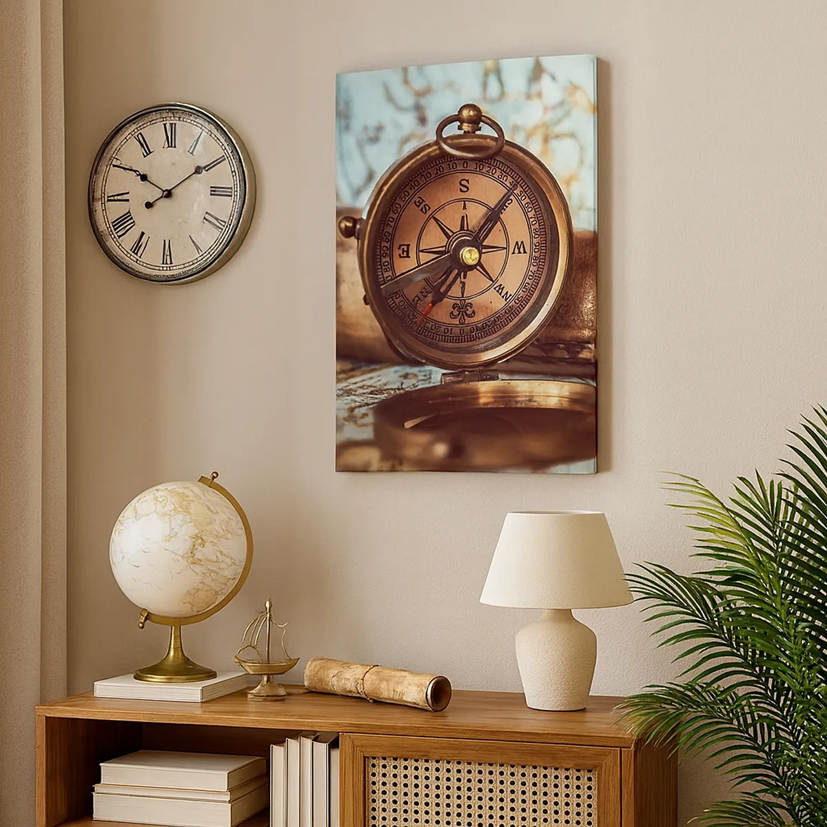 Canvastavla - Bild på duk - Piratäventyret i Karibien väntar - 50x70 cm